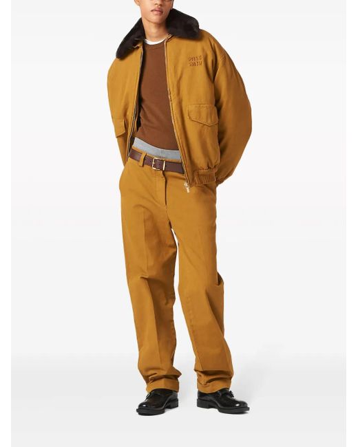 Miu Miu Brown Logo-Intarsia Cashmere Top