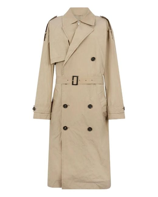 DSquared² Natural Belt Double-Breasted Trench Coat