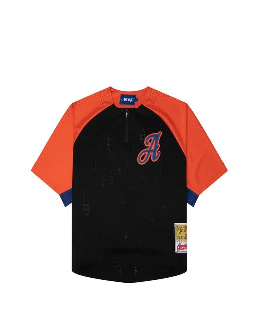 AWAKE NY Red Zip Baseball-Practice Jersey for men