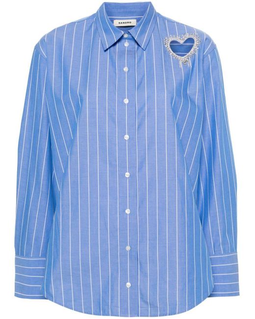 Chemise à détail de cœur Sandro en coloris Blue