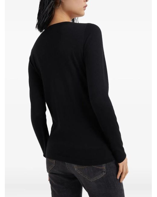 Brunello Cucinelli Black Long-sleeve Fitted Sweater