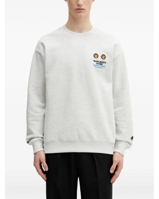 Aape By A Bathing Ape White X Baby Milo Store Aapeunvs Logo Patch Sweatshirt for men
