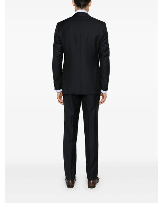 Canali Black Single-Breasted Wool Suit for men