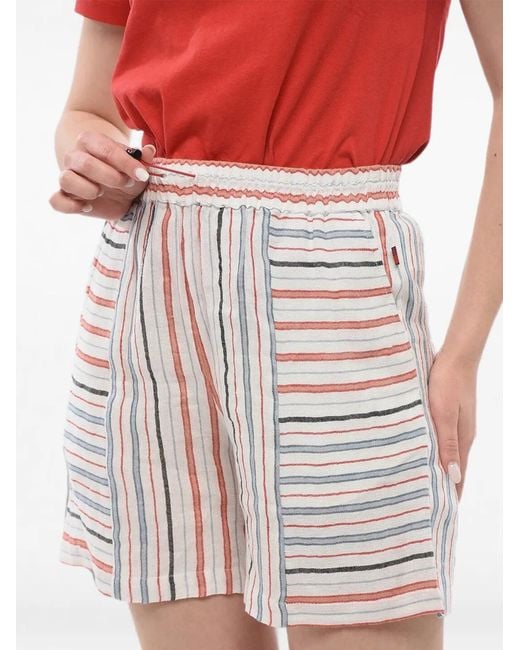 Woolrich White Baydere Striped Shorts