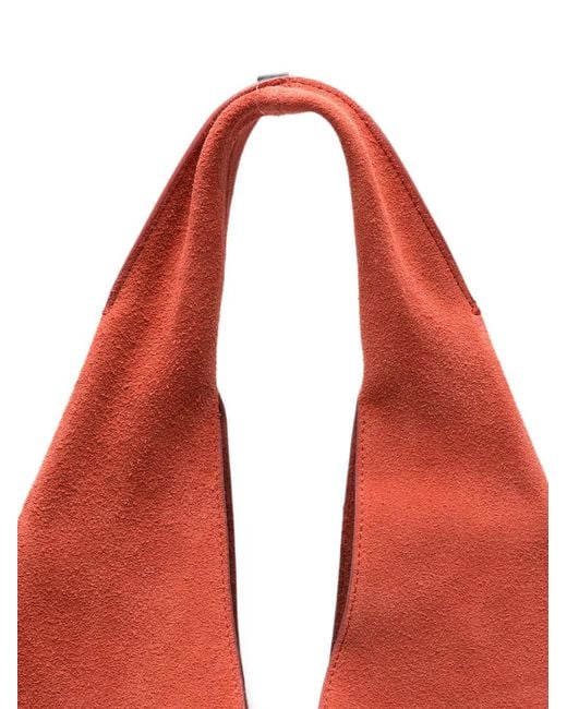 A.P.C. Red Neige Suede Shoulder Bag