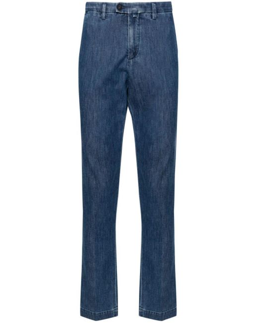 Corneliani Mid Waist Jeans Met Toelopende Pijpen in het Blue voor heren