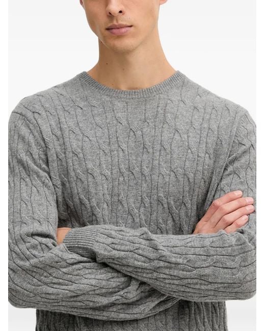 Hackett Gray Crew-Neck Sweater for men
