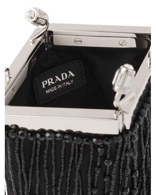 black fringe clutch bag