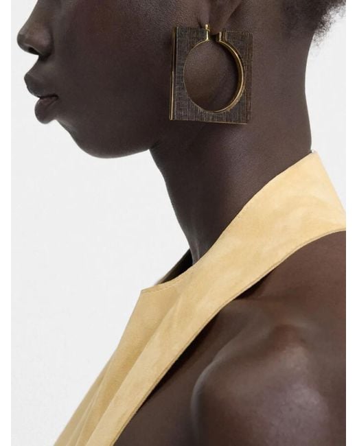 Jacquemus Metallic The Rond Carré Creolen
