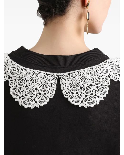 Dolce & Gabbana Black Lace-Detail Sweatshirt