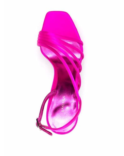 Le Silla Pink Fuchsia Asymmetric Platform Sandals
