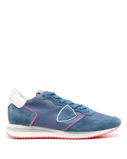 Philippe Model Blue Suede Low-Top Sneakers