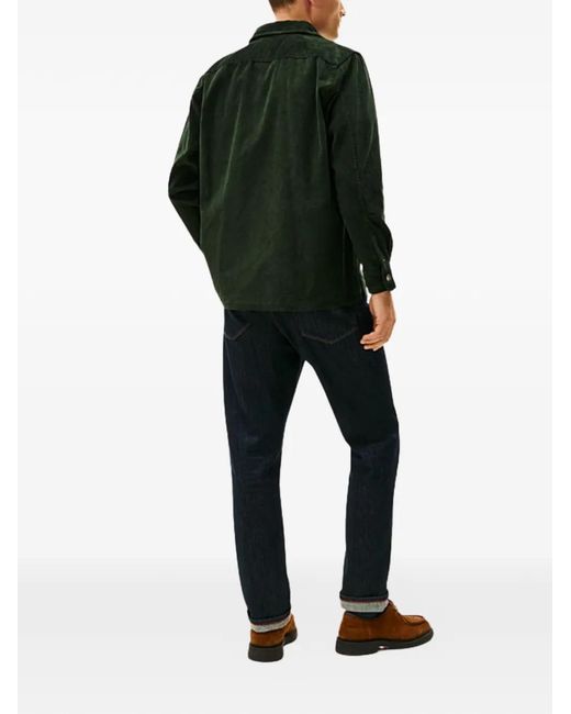 Tommy Hilfiger Green Corduroy Chest-Pocket Shirt for men