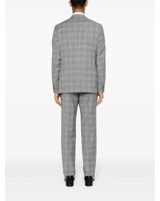 Zegna Gray Checked Single-Breasted Suit for men