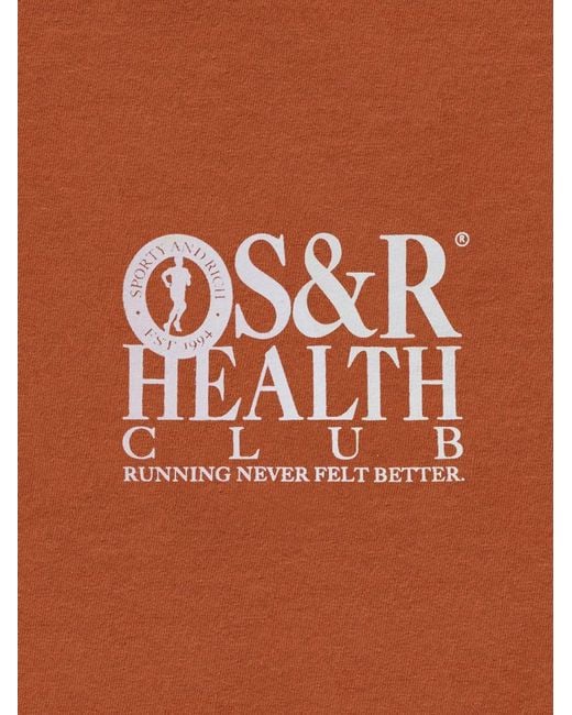 Sporty & Rich Orange Hoodie S&R Health En Coton