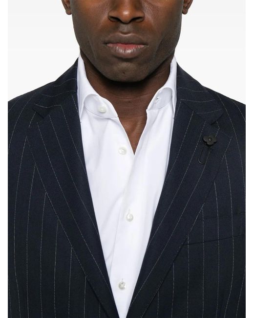 Lardini Black Pinstriped Suit for men