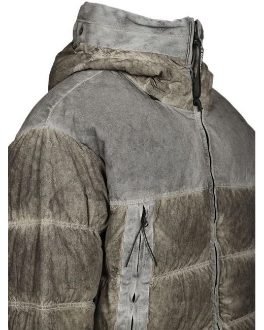 C P Company Gray Eco-Chrome R Goggle Down Jacket for men