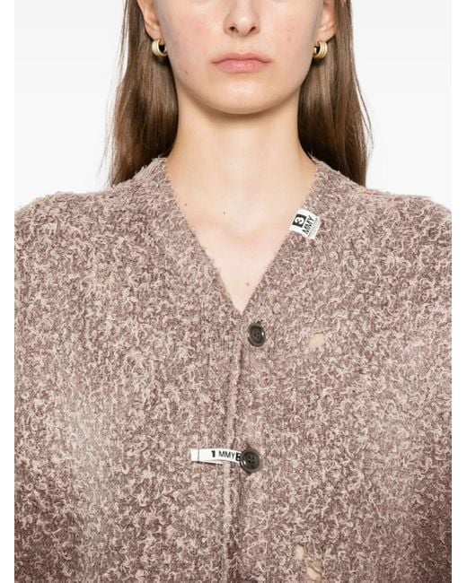 Maison Mihara Yasuhiro Brown Cardigan Im Distressed-Look