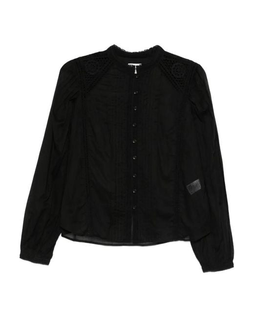 Isabel Marant Black Greicy Lace-Panel Top