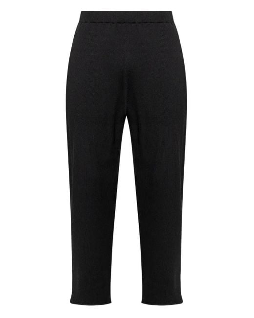 メンズ Homme Plissé Issey Miyake Ribbed Frayed Trousers Black