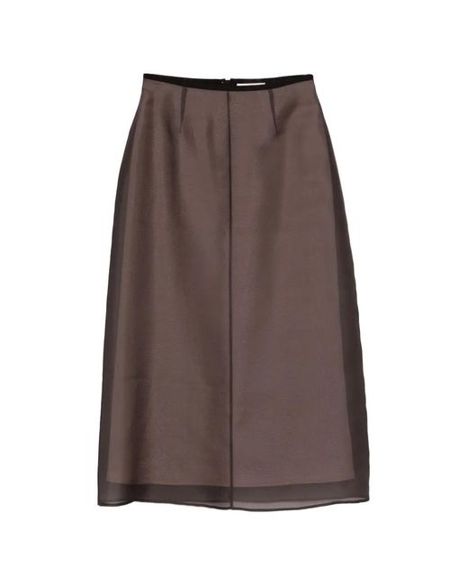 Agnona Brown Sheer Skirt
