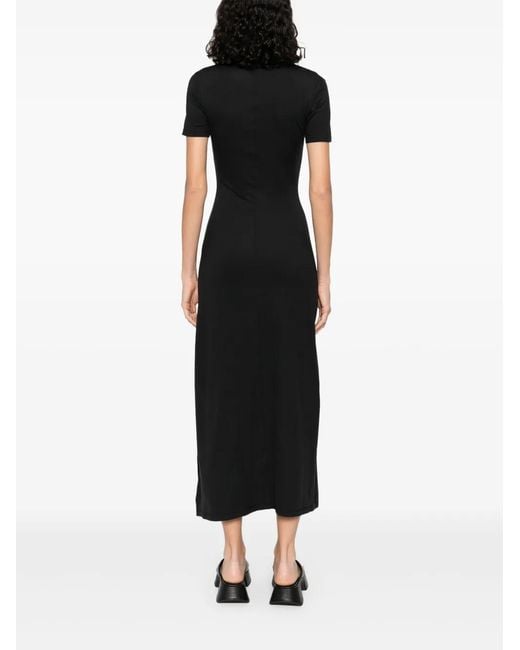 Y-3 Black Fitted Neck Maxi Dress