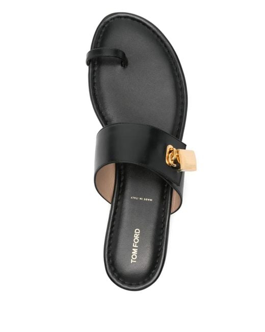 Tom Ford Black Padlock Sandals