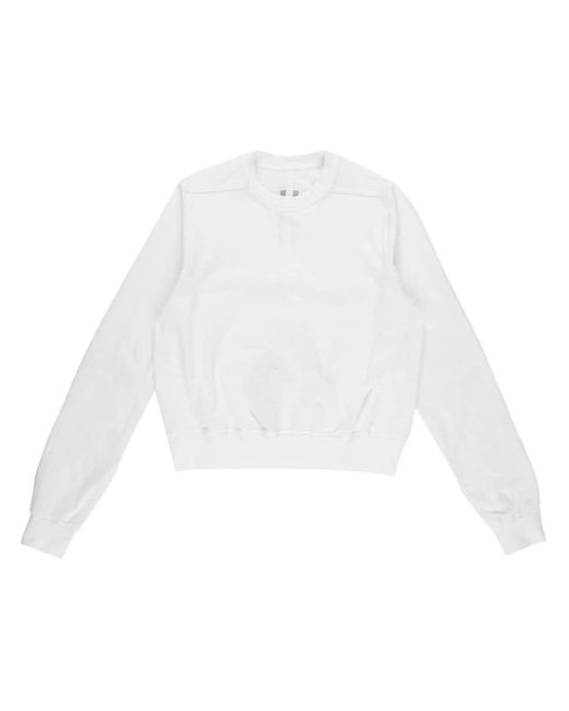 Rick Owens Cropped-Sweatshirt mit rundem Ausschnitt in White für Herren