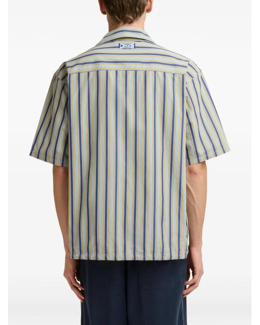 Marni Gray Striped Drawstring Shirt for men