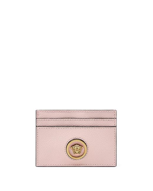 Versace Pink La Medusa Leather Card Holder