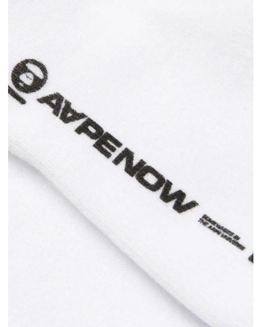 Aape By A Bathing Ape White Heart Graphic Socks for men