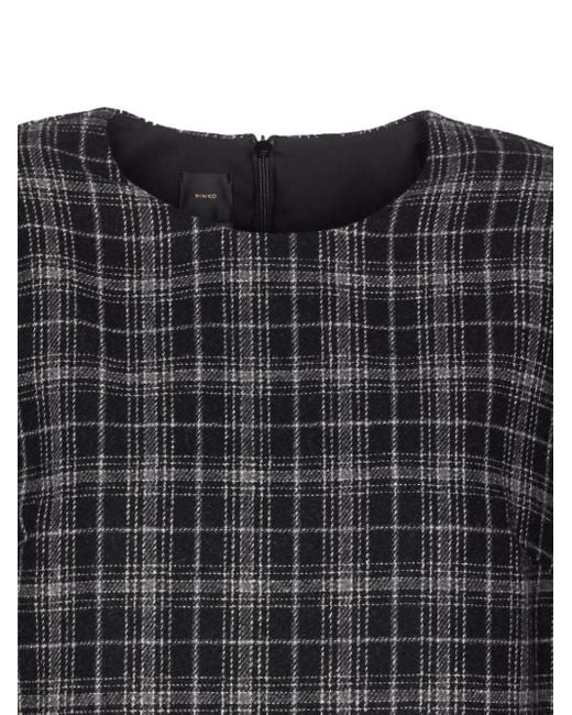 Pinko Black Check-Pattern Belted Mini Dress