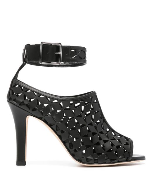 Manolo Blahnik Black Tingah 105Mm Laser-Cut Pumps