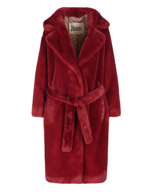 Herno Jassen ,Rood ,Belted Coat in het Red