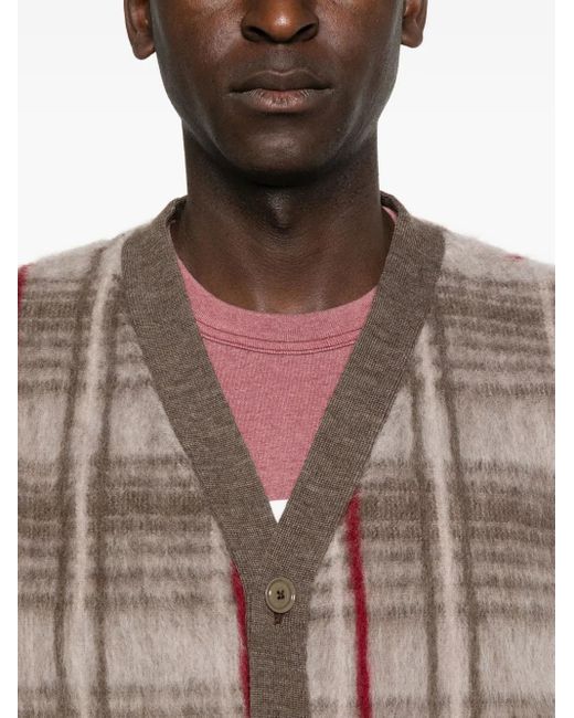 Cárdigan De Lana A Cuadros Aspesi de hombre de color Brown