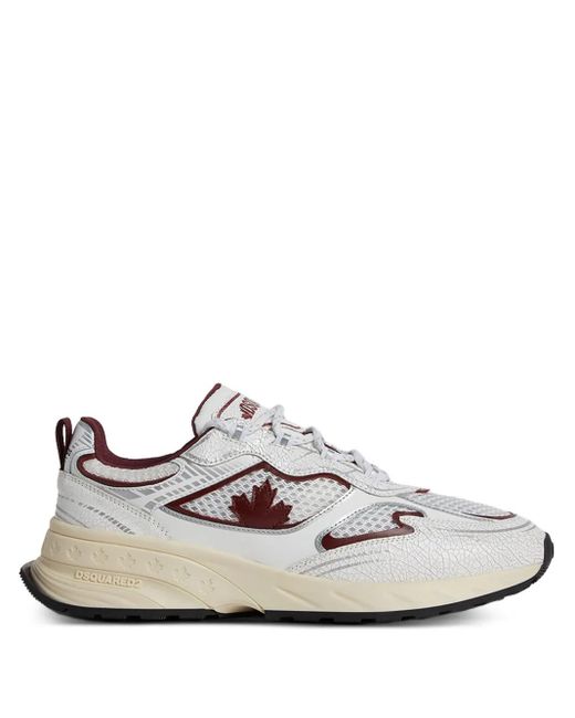 DSquared² White Sprinter Sneakers mit Ahornblatt