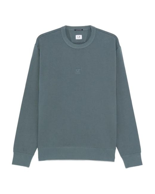 Sudadera con cuello redondo y logo C P Company de hombre de color Blue