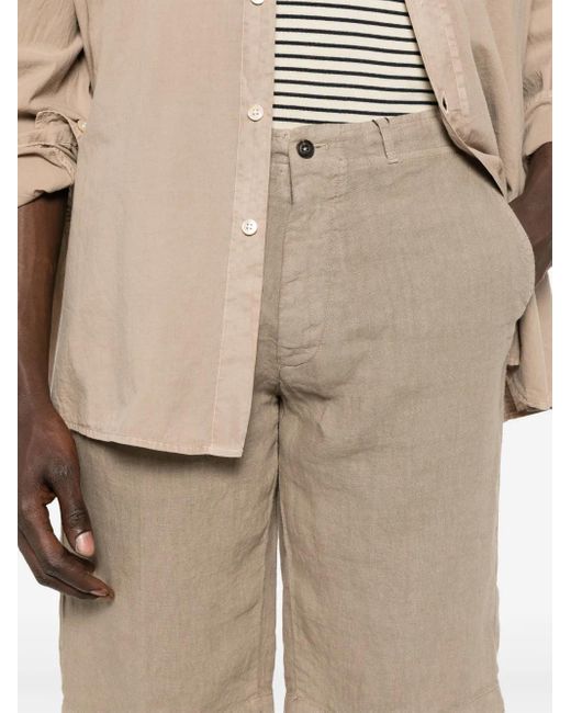 Corneliani Gray Linen Shorts for men