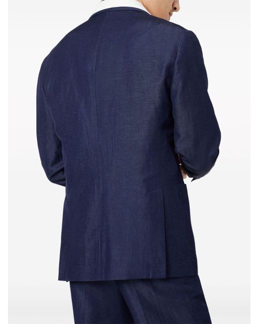 Blazer en laine mélangée à boutonnière croisée Brunello Cucinelli pour homme en coloris Blue