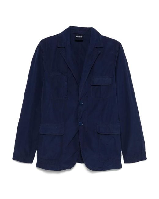 メンズ Aspesi Pocketed Shirt Jacket Blue