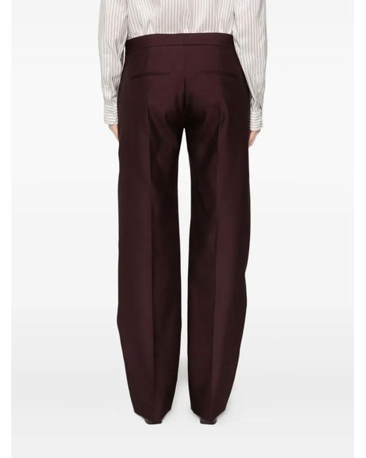 Khaite Purple Callen Pleated-Front Trousers