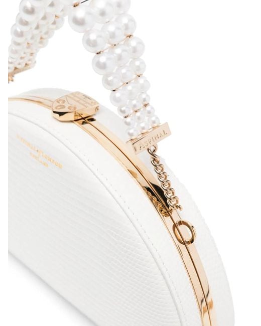 Aspinal White Clutch Mit Perlen