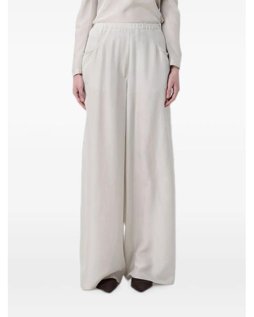 Ter Et Bantine Gray Silk Wide-Leg Trousers