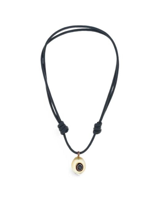 Dezso by Sara Beltran Blue Collier Coquito Serti D'Aigue-Marine Et De Quartz Jaune