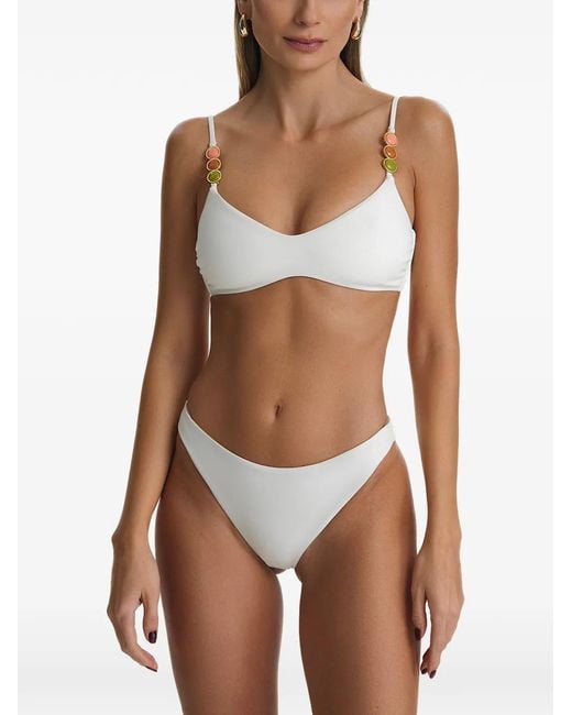 SOFIA ERHAN White Giselle Beaded Bikini