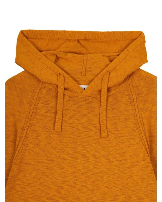 C P Company Orange Lens-Detail Slub-Texture Hoodie for men