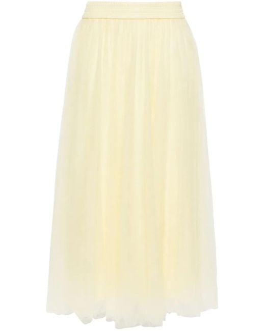 Fabiana Filippi Yellow Tulle Midi Skirt