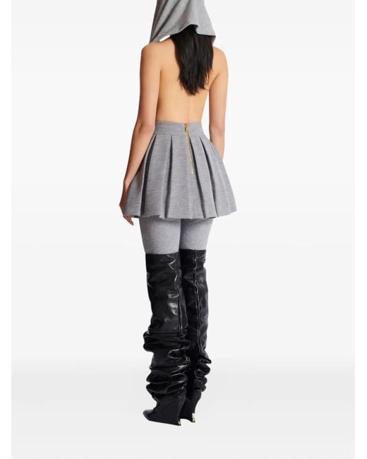 Balmain プリーツ ミニスカート Gray