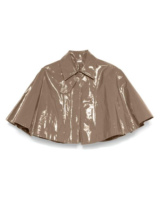 Chloé Brown Lacquered Short Cape