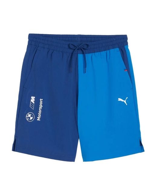 PUMA Blue X Bmw M Motorsport Colour-Block Track Shorts for men